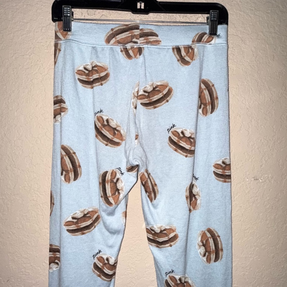 PINK VS Lounge Pants Pancake Print Blue Soft Sleep Pajama - Picture 5 of 8